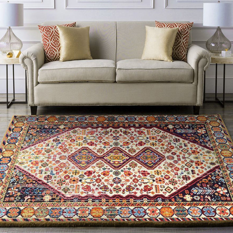 Colorful Bohemian Rug Multi-Colored Print Carpet Washable Non-Slip Backing Stain Resistant Rug for Living Room Rose Red Clearhalo 'Area Rug' 'Bohemian' 'Rugs' Rug' 2170227