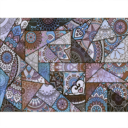Bohemian Mosaic Tile Print Rug Multicolored Polypropylene Rug Stain Resistant Washable Non-Slip Backing Rug for Home Decoration Light Purple Clearhalo 'Area Rug' 'Bohemian' 'Rugs' Rug' 2170233