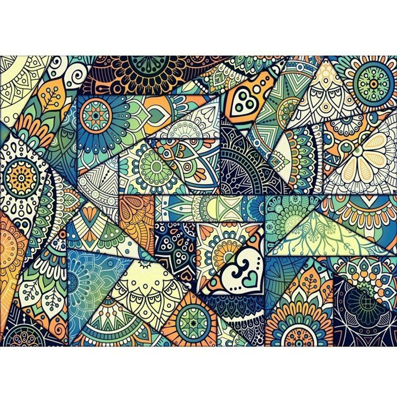 Bohemian Mosaic Tile Print Rug Multicolored Polypropylene Rug Stain Resistant Washable Non-Slip Backing Rug for Home Decoration Light Green Clearhalo 'Area Rug' 'Bohemian' 'Rugs' Rug' 2170238