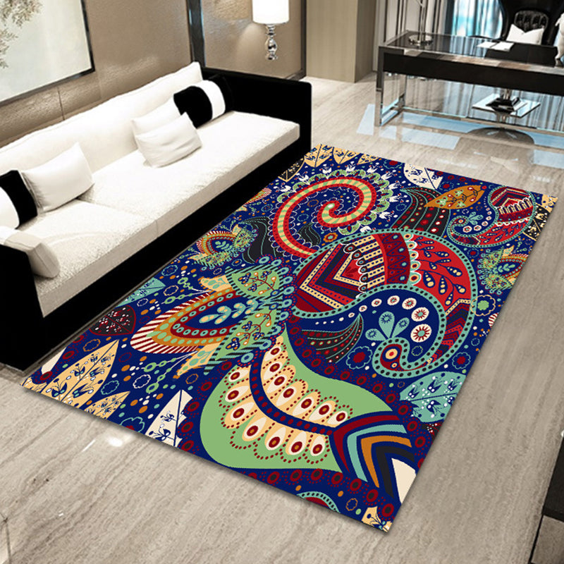 Bohemian Mosaic Tile Print Rug Multicolored Polypropylene Rug Stain Resistant Washable Non-Slip Backing Rug for Home Decoration Aqua Clearhalo 'Area Rug' 'Bohemian' 'Rugs' Rug' 2170241