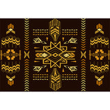 Bohemian Mosaic Tile Print Rug Multicolored Polypropylene Rug Stain Resistant Washable Non-Slip Backing Rug for Home Decoration Black-Gold Clearhalo 'Area Rug' 'Bohemian' 'Rugs' Rug' 2170244