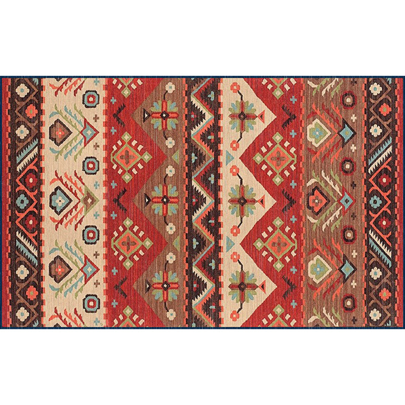 Nostalgia Multicolor Patterned Rug Polyester Bohemia Rug Anti-Slip Backing Stain Resistant Washable Carpet for Home Decor Clearhalo 'Area Rug' 'Bohemian' 'Rugs' Rug' 2170264