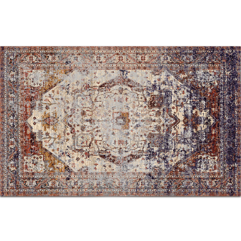 Nostalgia Multicolor Patterned Rug Polyester Bohemia Rug Anti-Slip Backing Stain Resistant Washable Carpet for Home Decor Light Coffee Clearhalo 'Area Rug' 'Bohemian' 'Rugs' Rug' 2170265