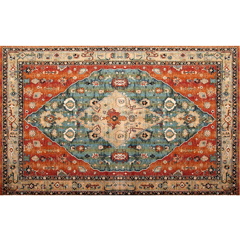 Nostalgia Multicolor Patterned Rug Polyester Bohemia Rug Anti-Slip Backing Stain Resistant Washable Carpet for Home Decor Yellow-Green Clearhalo 'Area Rug' 'Bohemian' 'Rugs' Rug' 2170267