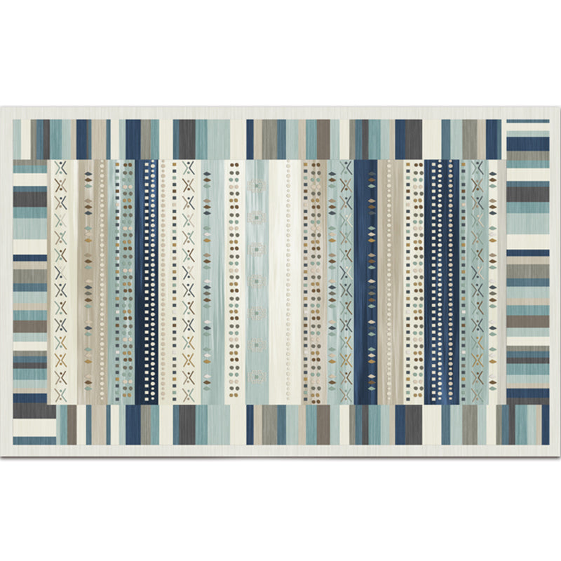 Nostalgia Multicolor Patterned Rug Polyester Bohemia Rug Anti-Slip Backing Stain Resistant Washable Carpet for Home Decor Light Blue Clearhalo 'Area Rug' 'Bohemian' 'Rugs' Rug' 2170269