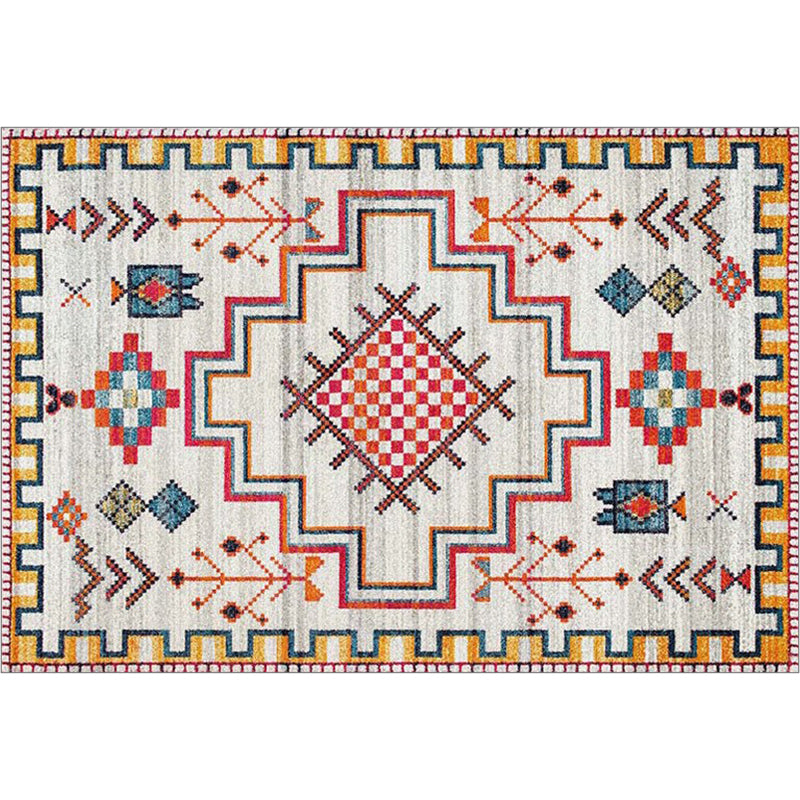 Nostalgia Multicolor Patterned Rug Polyester Bohemia Rug Anti-Slip Backing Stain Resistant Washable Carpet for Home Decor Light Gray Clearhalo 'Area Rug' 'Bohemian' 'Rugs' Rug' 2170288