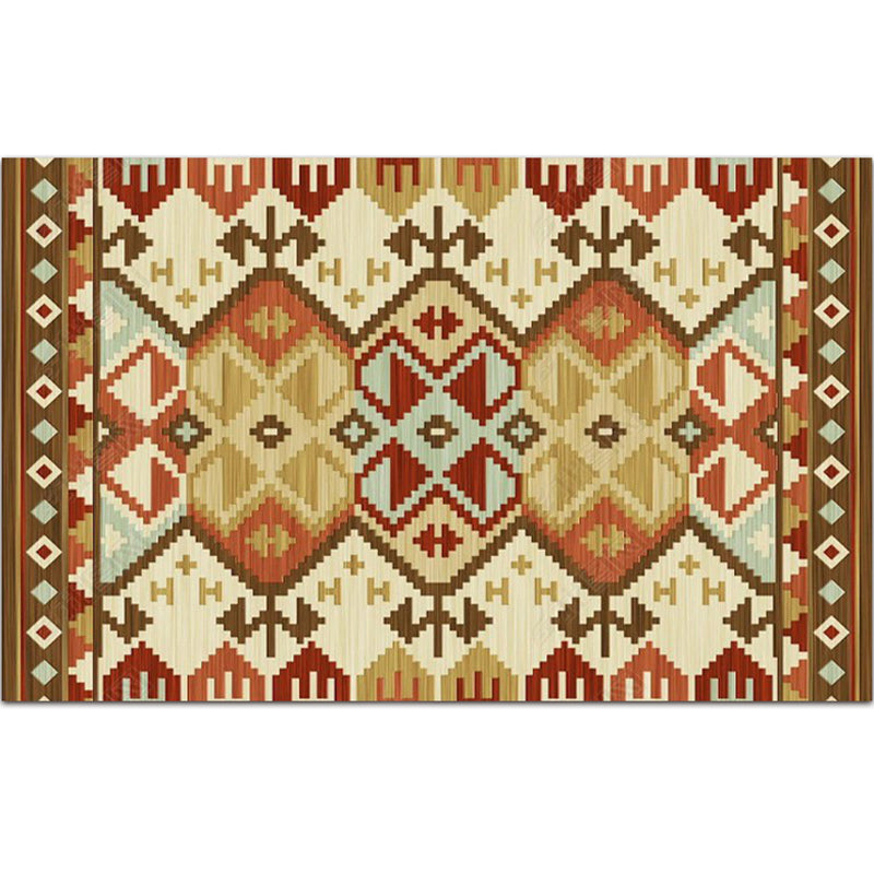 Nostalgia Multicolor Patterned Rug Polyester Bohemia Rug Anti-Slip Backing Stain Resistant Washable Carpet for Home Decor Coffee Clearhalo 'Area Rug' 'Bohemian' 'Rugs' Rug' 2170290