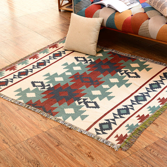 Bohemian Indian Tribal Print Rug Multi Colored Cotton Carpet Pet Friendly Washable Rug for Living Room Clearhalo 'Area Rug' 'Bohemian' 'Rugs' Rug' 2170321