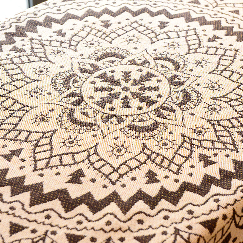Ethnic Mandala Print Rug Black Bohemian Carpet Cotton Machine Wash Rug for Home Decoration Clearhalo 'Area Rug' 'Bohemian' 'Rugs' Rug' 2170328