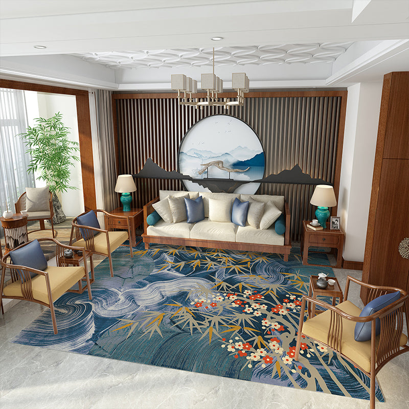 Glamour Drawing Print Rug Multicolor Chinoiserie Carpet Synthetics Pet Friendly Non-Slip Backing Washable Rug for Home Clearhalo 'Area Rug' 'Rug' 2170358