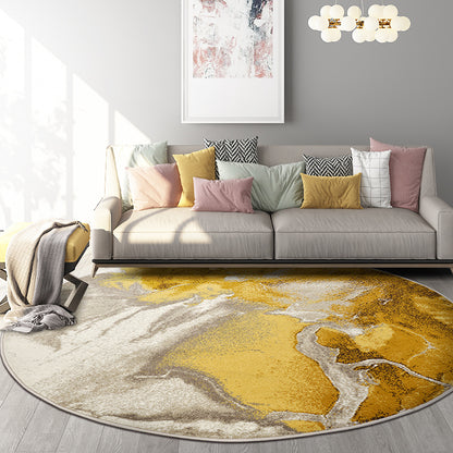 Artistic Abstract Print Rug Yellow Retro Carpet Polypropylene Stain Resistant Machine Washable Anti-Slip Backing Rug for Bedroom Yellow Clearhalo 'Area Rug' 'Rug' 2170497