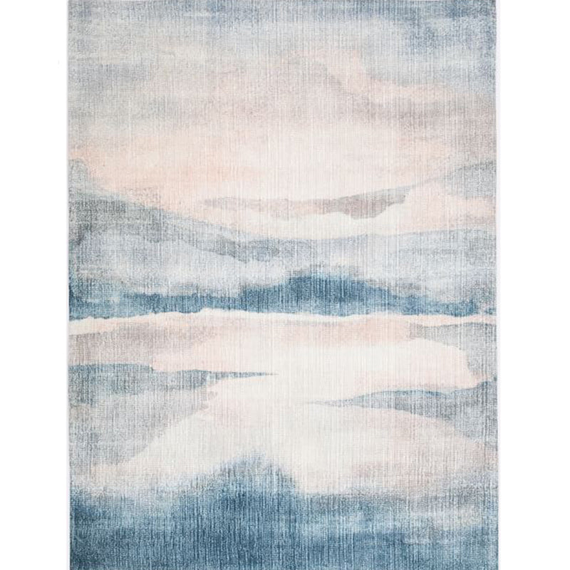 Pastel Brushstroke Abstract Rug Multi Colored Steampunk Carpet Polyester Anti-Slip Backing Washable Stain Resistant Rug for Living Room Pink-Blue Clearhalo 'Area Rug' 'Rug' 2170516