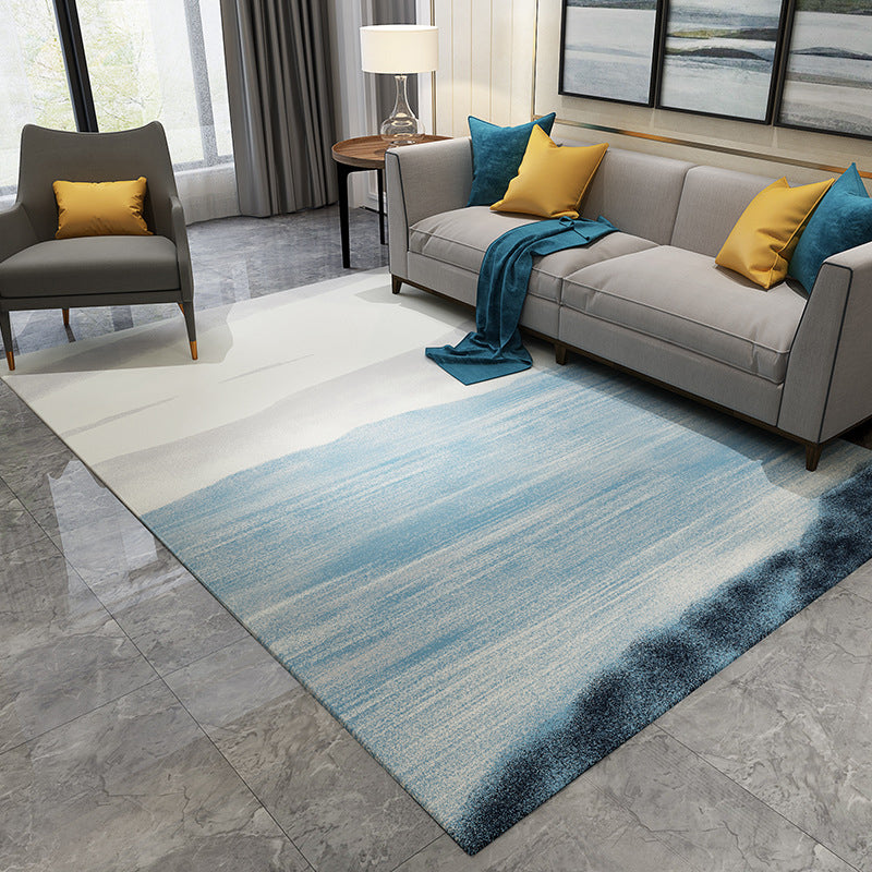 Cyberpunk Abstract Lines Print Rug Multi-Color Polypropylene Rug Stain Resistant Non-Slip Pet Friendly Carpet for Home Blue Clearhalo 'Area Rug' 'Rug' 2170524