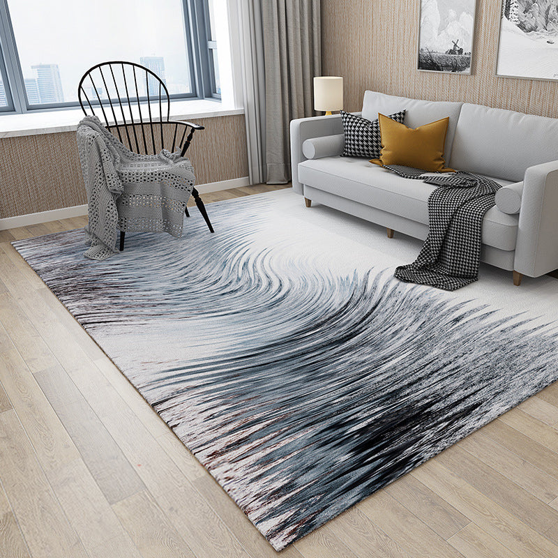 Cyberpunk Abstract Lines Print Rug Multi-Color Polypropylene Rug Stain Resistant Non-Slip Pet Friendly Carpet for Home White Clearhalo 'Area Rug' 'Rug' 2170533