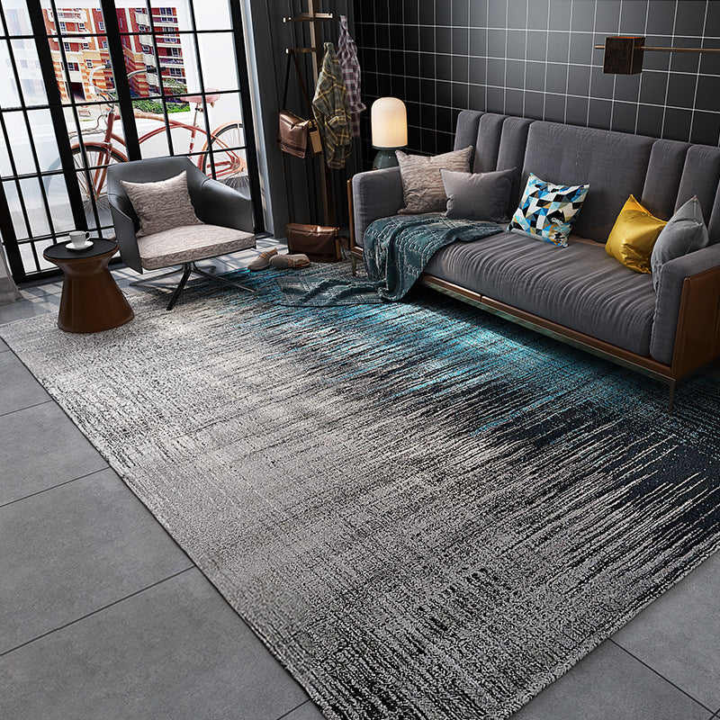 Cyberpunk Abstract Lines Print Rug Multi-Color Polypropylene Rug Stain Resistant Non-Slip Pet Friendly Carpet for Home Dark Gray Clearhalo 'Area Rug' 'Rug' 2170534