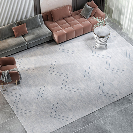 Grey Trellis Area Rug Polyester Minimalist Carpet Non-Slip Backing Pet Friendly Stain Resistant Indoor Rug for Living Room Clearhalo 'Area Rug' 'Rug' 2170539