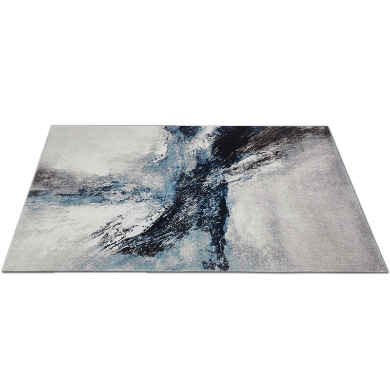 Distressed Blue Living Room Rug Steampunk Abstract Rug Polypropylene Machine Washable Stain Resistant Anti-Slip Backing Indoor Rug Clearhalo 'Area Rug' 'Rug' 2170548