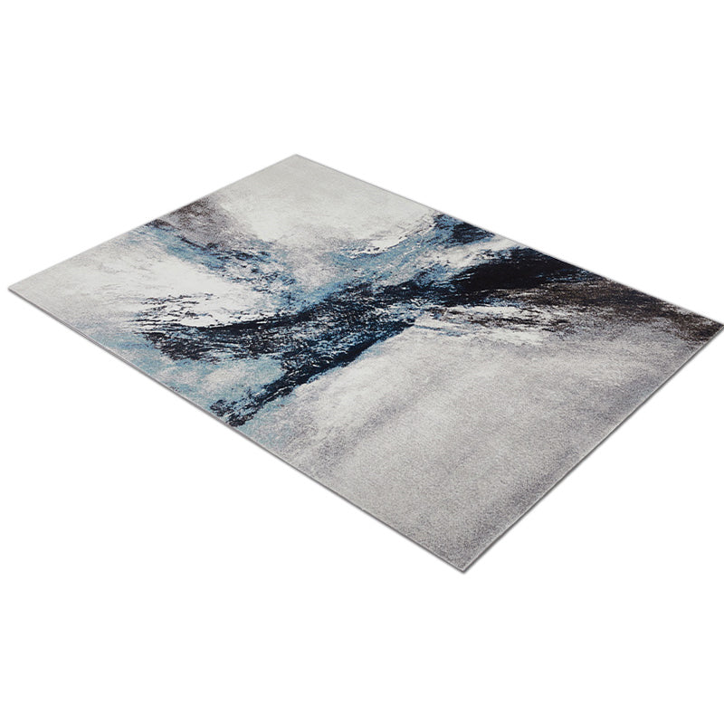 Distressed Blue Living Room Rug Steampunk Abstract Rug Polypropylene Machine Washable Stain Resistant Anti-Slip Backing Indoor Rug Clearhalo 'Area Rug' 'Rug' 2170549