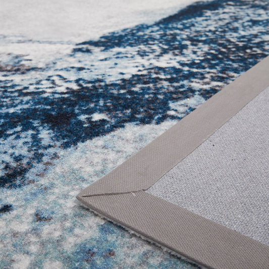 Distressed Blue Living Room Rug Steampunk Abstract Rug Polypropylene Machine Washable Stain Resistant Anti-Slip Backing Indoor Rug Clearhalo 'Area Rug' 'Rug' 2170551