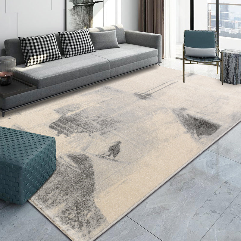 Industrial Dining Room Rug Multi Colored Fading Effect Carpet Polypropylene Machine Washable Anti-Slip Pet Friendly Rug Gray-Khaki Clearhalo 'Area Rug' 'Rug' 2170574