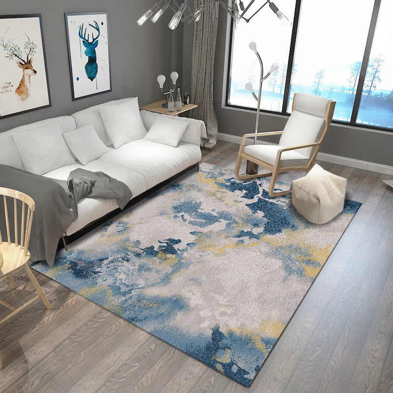 Steampunk Living Room Rug Multi Color Rustic Surface Look Rug Synthetics Stain Resistant Anti-Slip Pet Friendly Indoor Rug Blue Clearhalo 'Area Rug' 'Rug' 2170600