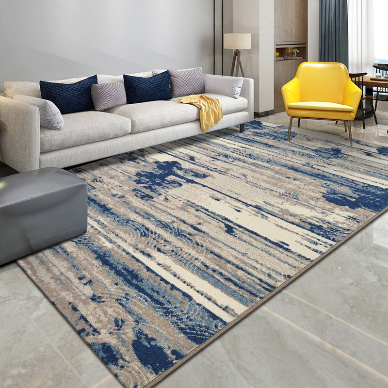 Nostalgic Industrial Rug Multi Colored Cascading Lines Abstract Rug Machine Washable Pet Friendly Non-Slip Rug for Home Decor Blue Clearhalo 'Area Rug' 'Rug' 2170639