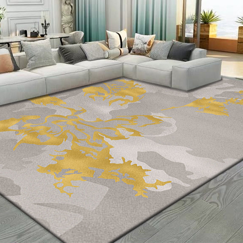 Postmodernism Abstract Area Rug Multi-Color Synthetics Rug Anti-Slip Washable Stain Resistant Rug for Great Room Gold Clearhalo 'Area Rug' 'Rug' 2170649