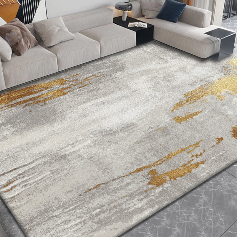 Postmodernism Abstract Area Rug Multi-Color Synthetics Rug Anti-Slip Washable Stain Resistant Rug for Great Room Gray-White Clearhalo 'Area Rug' 'Rug' 2170656