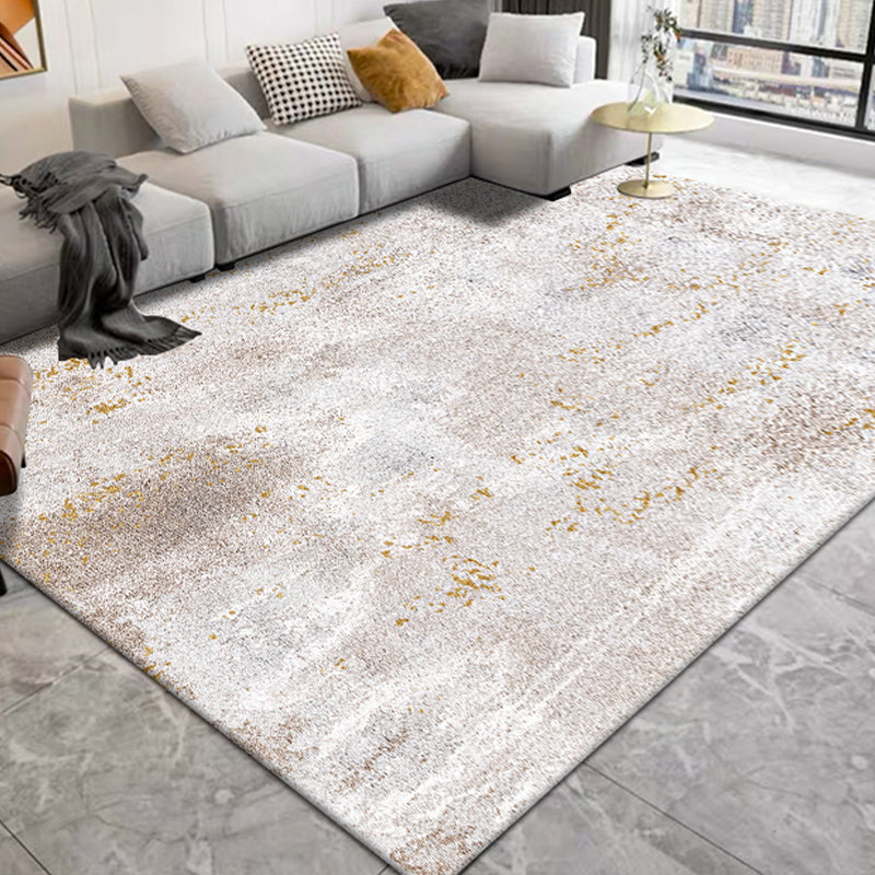Postmodernism Abstract Area Rug Multi-Color Synthetics Rug Anti-Slip Washable Stain Resistant Rug for Great Room White-Brown Clearhalo 'Area Rug' 'Rug' 2170658