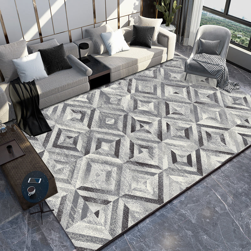 Multi-Color Ticking Stripes Rug Polypropylene Steampunk Carpet Washable Pet Friendly Anti-Slip Rug for Great Room Cream Gray Clearhalo 'Area Rug' 'Rug' 2170725