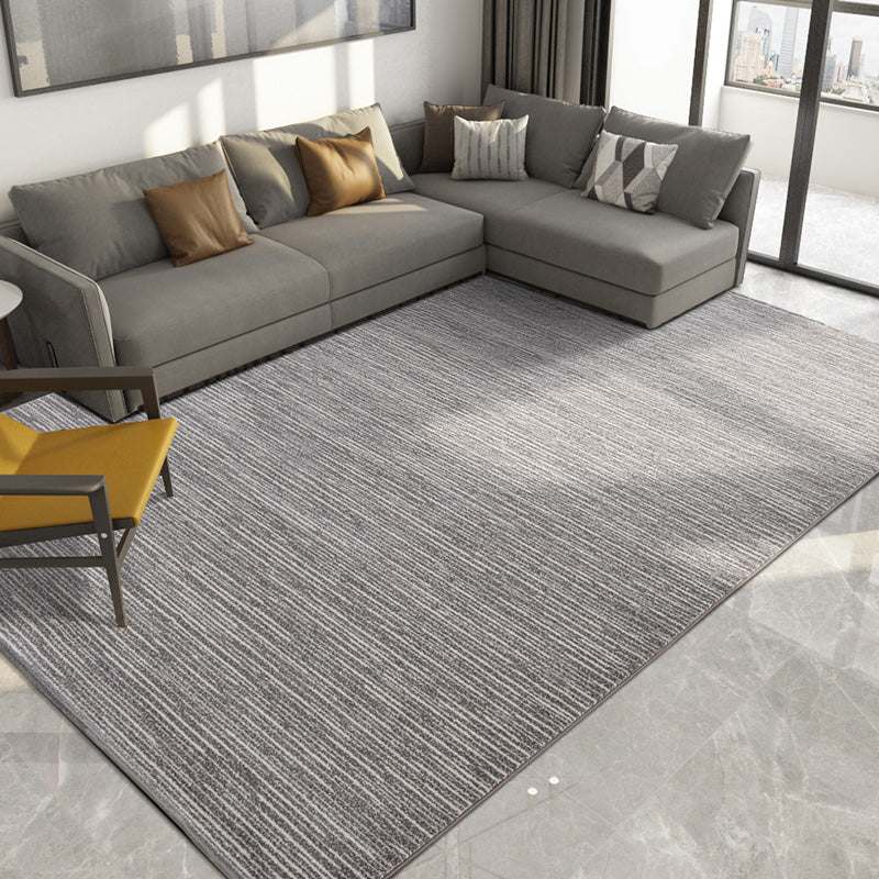 Multi-Color Ticking Stripes Rug Polypropylene Steampunk Carpet Washable Pet Friendly Anti-Slip Rug for Great Room Dark Gray Clearhalo 'Area Rug' 'Rug' 2170734