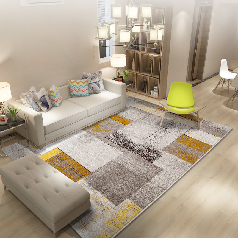 Chic Post-Expressionism Rug Multicolor Cyberpunk Rug Synthetics Stain Resistant Anti-Slip Machine Washable Carpet for Living Room Gray-Khaki 5'3" x 7'7" Clearhalo 'Area Rug' 'Rug' 2170739