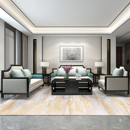 Gold Abstract Art Rug Polyester Industrial-Style Carpet Washable Pet Friendly Non-Slip Backing Rug for Home Decoration Clearhalo 'Area Rug' 'Rug' 2170747