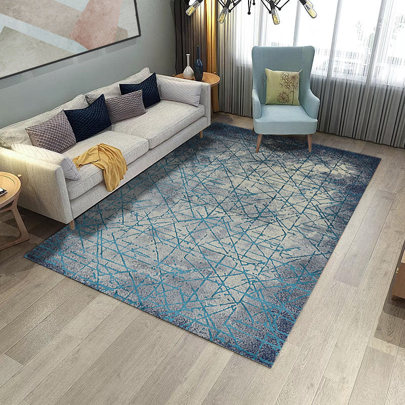 Retro Multicolor Abstract Rug Polypropylene Industrial Area Rug Stain Resistant Non-Slip Pet Friendly Carpet for Guest Room Blue Clearhalo 'Area Rug' 'Rug' 2170749