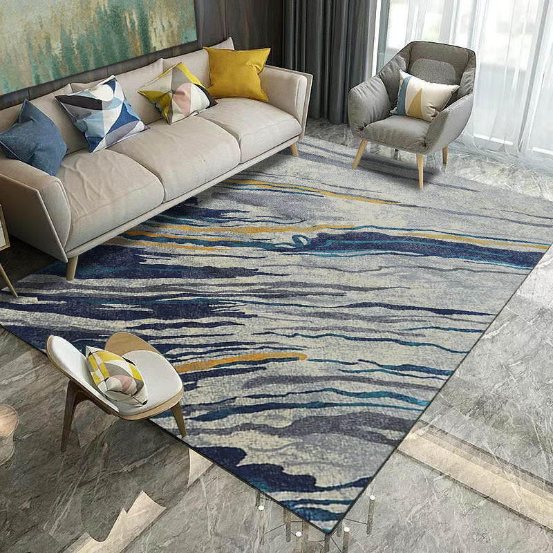 Retro Multicolor Abstract Rug Polypropylene Industrial Area Rug Stain Resistant Non-Slip Pet Friendly Carpet for Guest Room Navy Clearhalo 'Area Rug' 'Rug' 2170750
