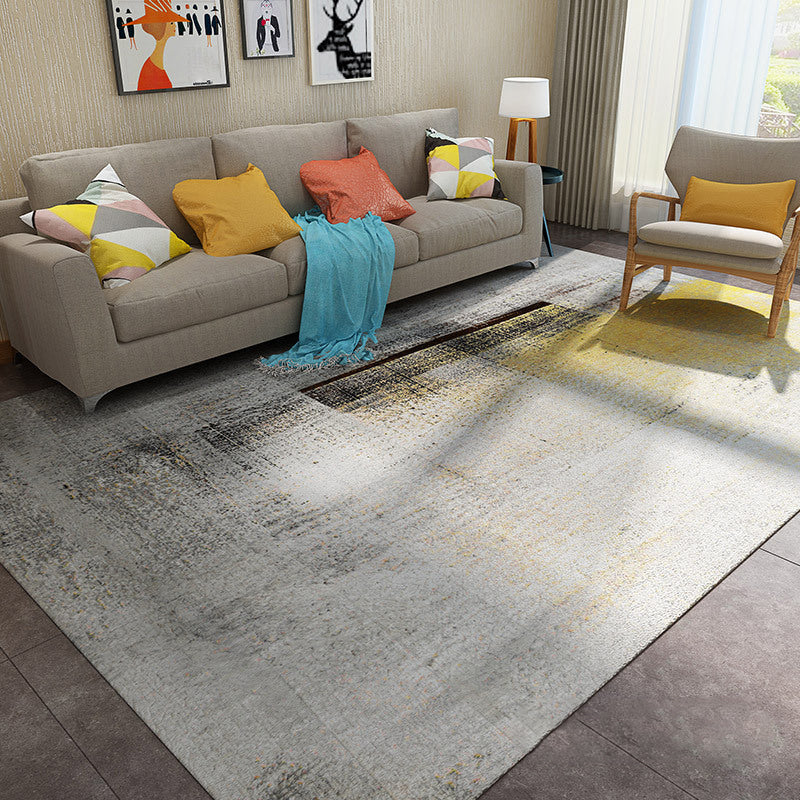 Decorative Multi Color Abstract Rug Synthetics Cyberpunk Style Carpet Non-Slip Stain Resistant Washable Rug for Great Room Gray-Yellow Clearhalo 'Area Rug' 'Rug' 2170798