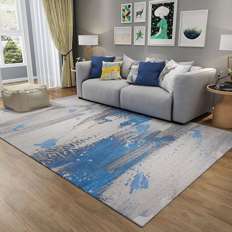 Decorative Multi Color Abstract Rug Synthetics Cyberpunk Style Carpet Non-Slip Stain Resistant Washable Rug for Great Room Blue Clearhalo 'Area Rug' 'Rug' 2170799