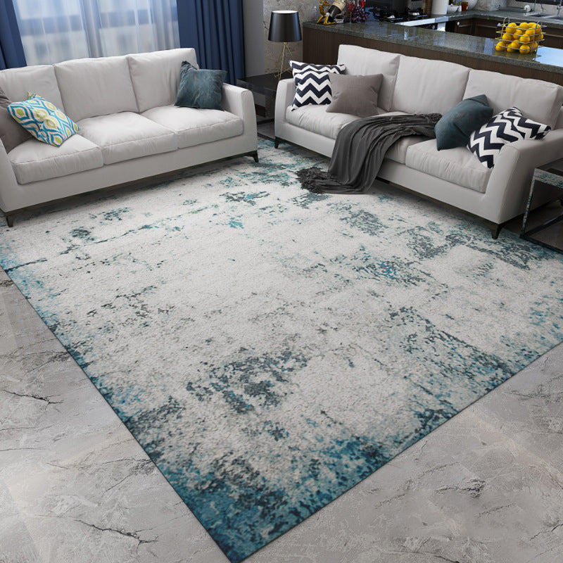 Decorative Multi Color Abstract Rug Synthetics Cyberpunk Style Carpet Non-Slip Stain Resistant Washable Rug for Great Room Gray-Blue Clearhalo 'Area Rug' 'Rug' 2170803