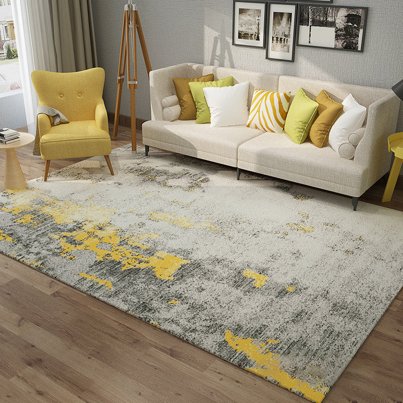 Decorative Multi Color Abstract Rug Synthetics Cyberpunk Style Carpet Non-Slip Stain Resistant Washable Rug for Great Room Yellow Clearhalo 'Area Rug' 'Rug' 2170805