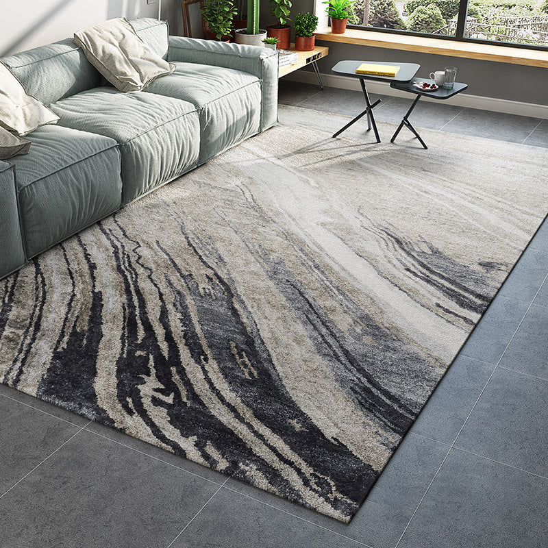 Decorative Multi Color Abstract Rug Synthetics Cyberpunk Style Carpet Non-Slip Stain Resistant Washable Rug for Great Room Black-Gray Clearhalo 'Area Rug' 'Rug' 2170808
