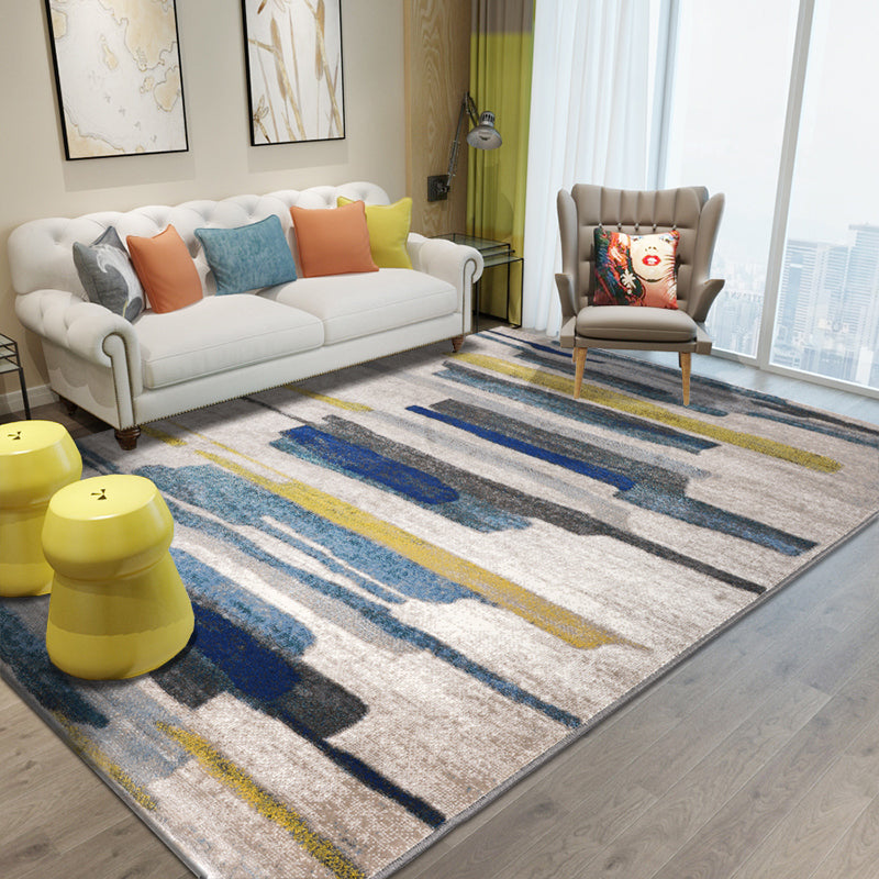 Decorative Expressionism Rug Multi Color Steampunk Area Carpet Polypropylene Pet Friendly Machine Wash Anti-Slip Backing Rug for Home Gray-White Clearhalo 'Area Rug' 'Rug' 2170897
