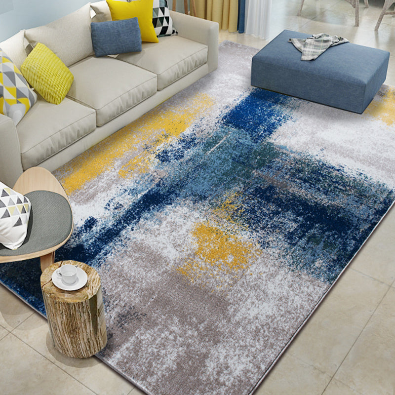 Decorative Expressionism Rug Multi Color Steampunk Area Carpet Polypropylene Pet Friendly Machine Wash Anti-Slip Backing Rug for Home Navy Clearhalo 'Area Rug' 'Rug' 2170899