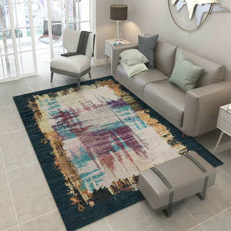 Restoration Industrial Rug Multicolor Fading Look Carpet Anti-Slip Pet  Friendly Stain Resistant Rug for Drawing Room