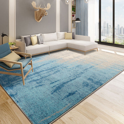 Multi-Colored Bedroom Area Rug Industrial Weathered Look Carpet Synthetics Washable Pet Friendly Anti-Slip Backing Rug Lake Blue 5'3" x 7'7" Clearhalo 'Area Rug' 'Rug' 2170937