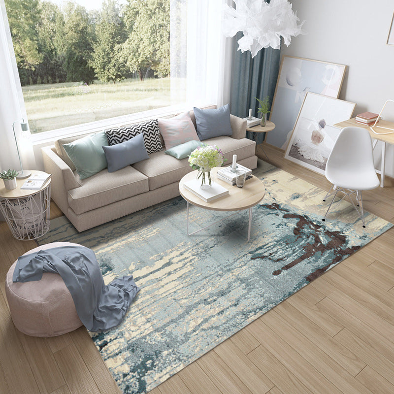 Retro Abstract Painting Print Rug Multi Colored Industrial Rug Polyester Stain Resistant Non-Slip Backing Machine Washable Rug for Room Lake Green Clearhalo 'Area Rug' 'Rug' 2170943