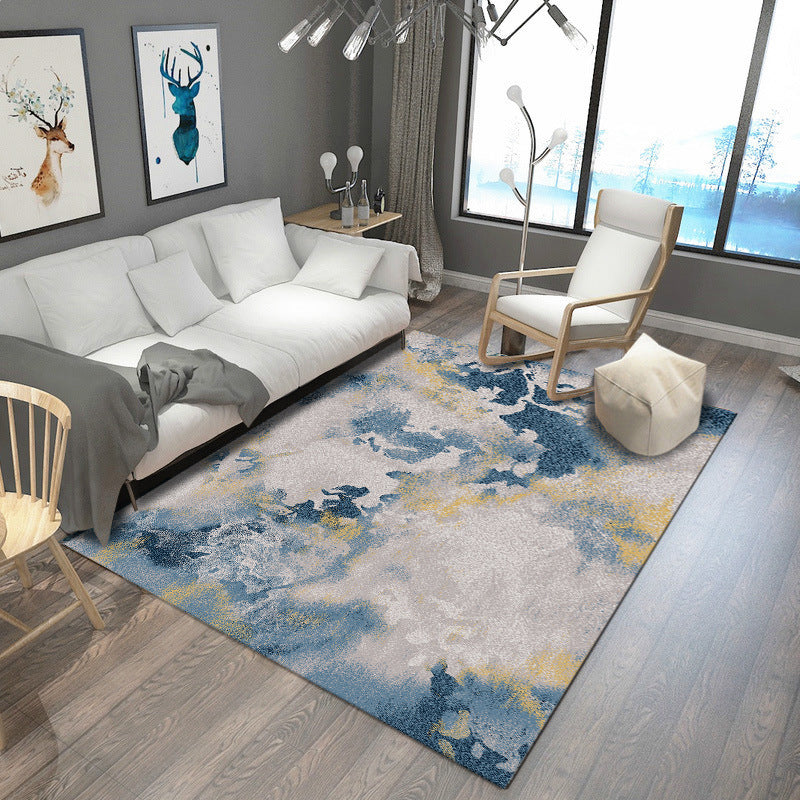 Multi-Color Rusty Surface Rug Synthetics Industrial Area Rug Machine Washable Non-Slip Stain Resistant Rug for Room Decor Blue-White Clearhalo 'Area Rug' 'Rug' 2170965