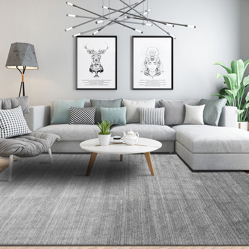 Minimal Multi-Color Plain Rug Polyester Steampunk Rug Washable Stain Resistant Anti-Slip Backing Carpet for Living Room Smoke Gray Clearhalo 'Area Rug' 'Rug' 2171005