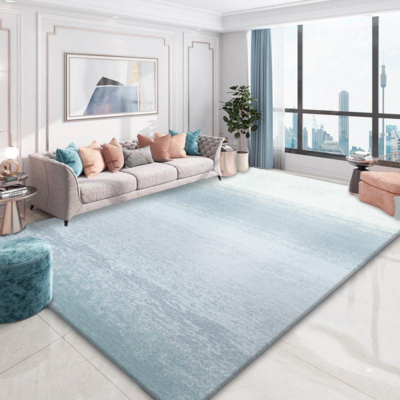 Minimal Multi-Color Plain Rug Polyester Steampunk Rug Washable Stain Resistant Anti-Slip Backing Carpet for Living Room Lake Blue Clearhalo 'Area Rug' 'Rug' 2171009