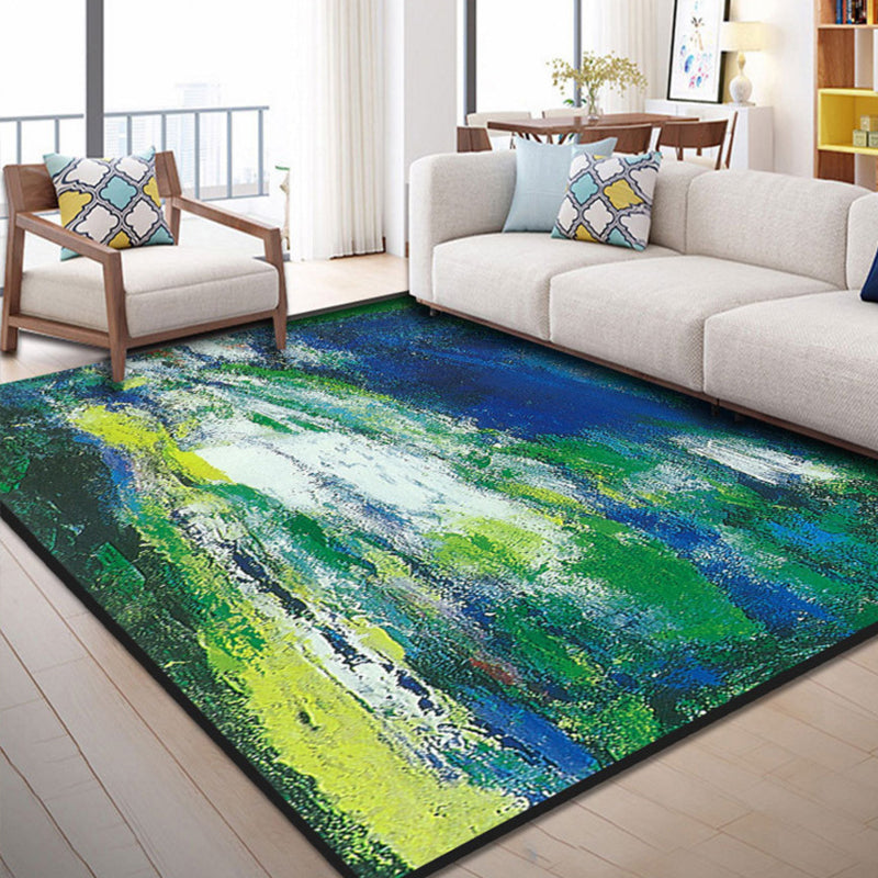 Industrial Style Home Rug Multi-Color Expressionism Carpet Synthetics Anti-Slip Pet Friendly Machine Washable Rug Green Clearhalo 'Area Rug' 'Rug' 2171082
