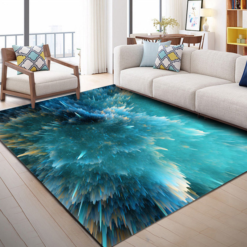 Industrial Style Home Rug Multi-Color Expressionism Carpet Synthetics Anti-Slip Pet Friendly Machine Washable Rug Lake Green Clearhalo 'Area Rug' 'Rug' 2171091